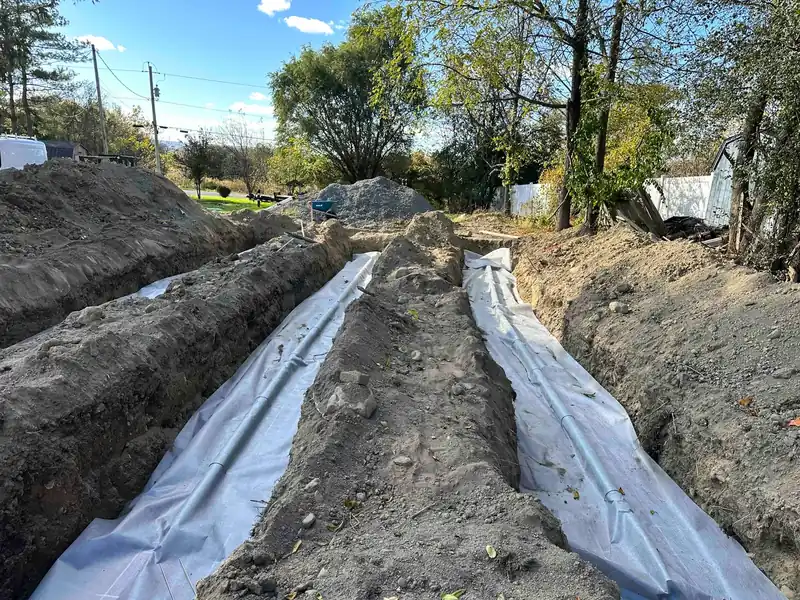 Septic drain field installation by Dig Something Septic